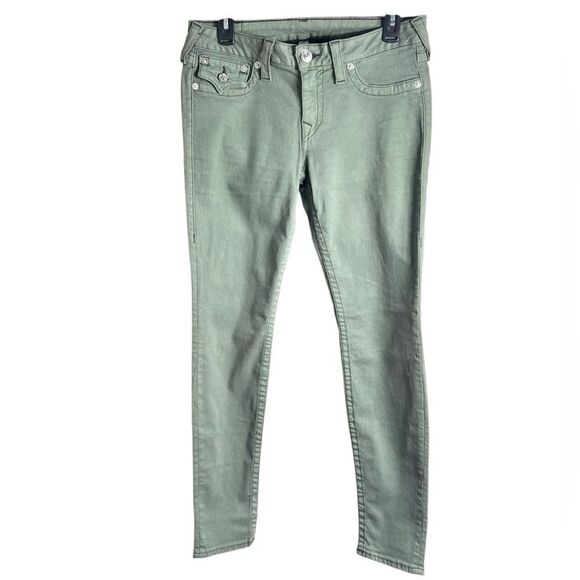 True Religion Skinny Jeans Sage Green Size 30 - Picture 2 of 16